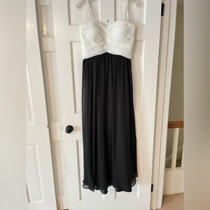 Black and white flowing gown